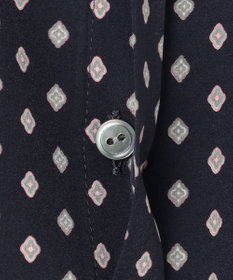 23区 【洗える】ジオメトリックパターン ボウタイ ブラウス