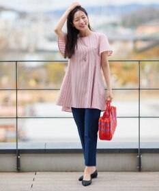 Tiaclasse L 【おのののかさん着用】半袖＆七分袖選べる袖丈バックフレアチュニック