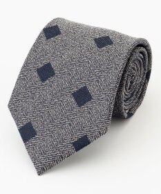 JOSEPH ABBOUD 【日本縫製】シャンブレーヘリンボーンスクエアジャガード ネクタイ
