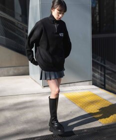 WEGO ハーフジップロゴプルオーバー