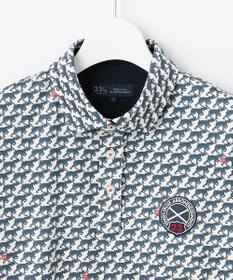 23区GOLF 【WOMEN】【吸水速乾/UVカット】ハンタードッグ柄シャツ