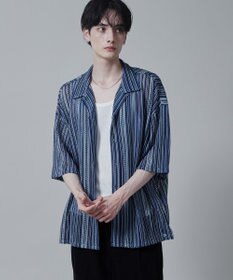WEGO ストライプメッシュBIGシャツ（S）