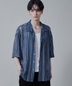 WEGO ストライプメッシュBIGシャツ（S）