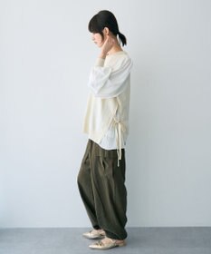 YECCA VECCA サイドプリーツ異素材MIXプルオーバー