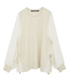 YECCA VECCA サイドプリーツ異素材MIXプルオーバー