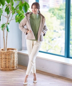 Tiaclasse 【洗える】ピンタックボトルネックニットトップス