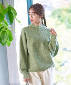 Tiaclasse 【洗える】ピンタックボトルネックニットトップス