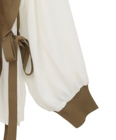 YECCA VECCA サイドプリーツ異素材MIXプルオーバー