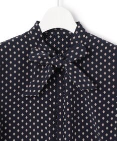 23区 【洗える】ジオメトリックパターン ボウタイ ブラウス