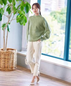 Tiaclasse 【洗える】ピンタックボトルネックニットトップス