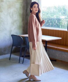 Tiaclasse 【洗える】ピンタックボトルネックニットトップス