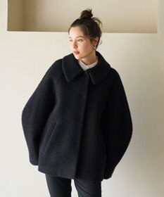 #Newans 【昨年即完売コート新色追加！】プードルコクーンコート ブラック