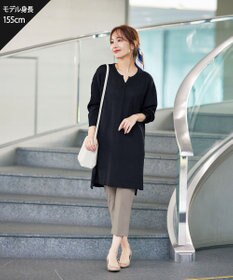 Tiaclasse 【洗える】キーネックニットチュニック