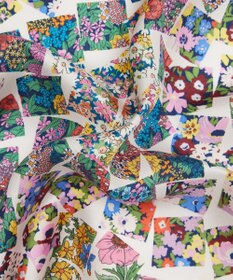 LIBERTY. リトールド パッチワーク 45x45 シルク スカーフ