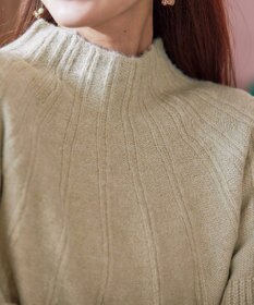 Tiaclasse 【洗える】ピンタックボトルネックニットトップス