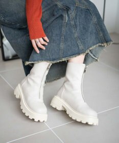 WEGO フロントZIPショートブーツ