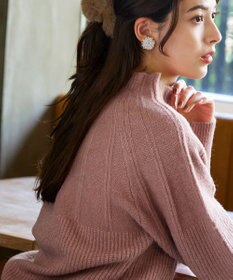 Tiaclasse 【洗える】ピンタックボトルネックニットトップス