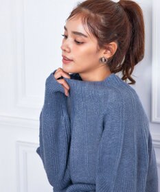 Tiaclasse 【洗える】ピンタックボトルネックニットトップス