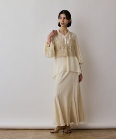 GRACE CONTINENTAL レースキャミ付カフタンブラウス