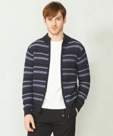 JOSEPH ABBOUD MOUNTAIN 【UNISEX】ジャガード柄 ZIPニット アウター