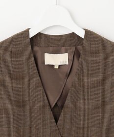 自由区 L 【洗える】グレンチェック ロングジレ