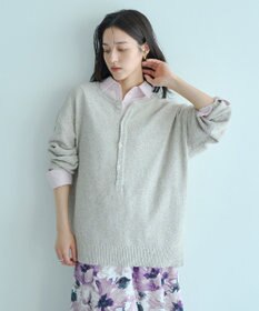 YECCA VECCA 2wayヘンリーネックルーズニット