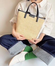 Hekhèr Le Style de Vie 【日本製 / 2WAY】ジュート×牛革 縦型トートバッグ