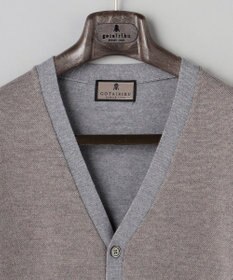 GOTAIRIKU 体温調整に【洗える/チクチクしにくい/ピリングしにくい】イタリア糸 ハイゲージ カーディガン_WOOL100%