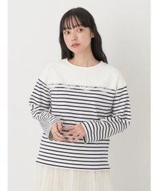 earth music&ecology レースボーダーカットソープルオーバー