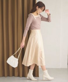 Feroux 【洗える】ショルダーリボン プルオーバーニット