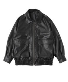 WEGO ヴィンテージライクFレザーブルゾン