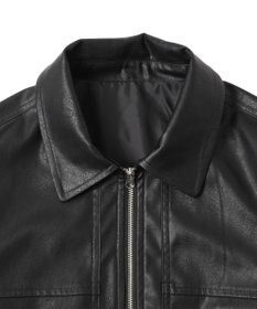 WEGO ヴィンテージライクFレザーブルゾン