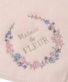 Maison de FLEUR フラワーフレーム刺繍タオルハンカチ