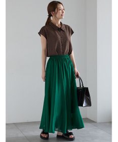 Te chichi シアサッカージオメ柄シャツブラウス