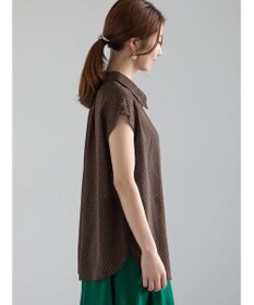 Te chichi シアサッカージオメ柄シャツブラウス