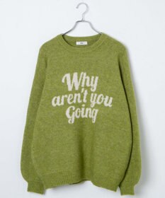 WEGO フラッフィーロゴジャガードニットプルオーバー