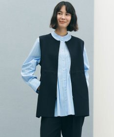 UNFILO 【セレモニー】BEAUTY FORM KNIT ZIPジレ ネイビー