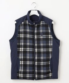 23区GOLF 【MEN】両面使える！チェック×無地 ダウンベスト