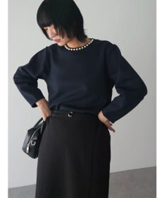 Green Parks パール付ポンチカットプルオーバー