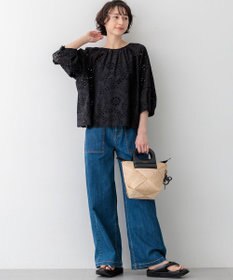 23区 VIOLAd'ORO アバカメッシュ レザーハンドル バケツバッグ