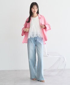 earth music&ecology フリンジレースバックリボンキャミ