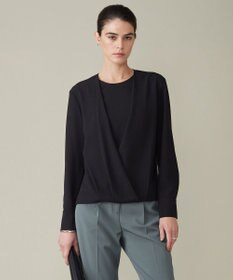 ICB 【洗える】 ストレッチジョーゼット カシュクールブラウス