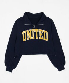 WEGO グラフィックハーフジップスウェット