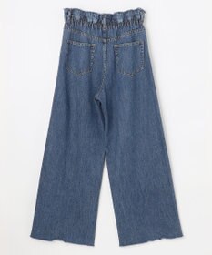 NAVE 【ReNAVE・洗える/軽量】ライトデニム ウエストギャザーパンツ