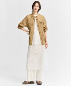 23区 リネンレーヨンストレッチ ワイドパンツ