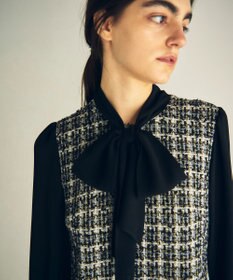 GRACE CONTINENTAL ツイードコンビワンピース