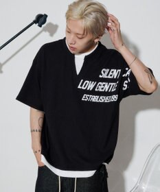 WEGO 【ユニセックス着用ITEM/MLサイズ展開】キーネックフェイクレイヤードグラフィックT（SS）
