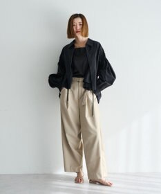 YECCA VECCA ボリュームギャザーデザインZIPブルゾン