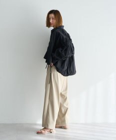 YECCA VECCA ボリュームギャザーデザインZIPブルゾン