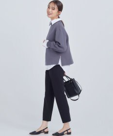 組曲 L コンパクトシャーティング フレア袖シャツ